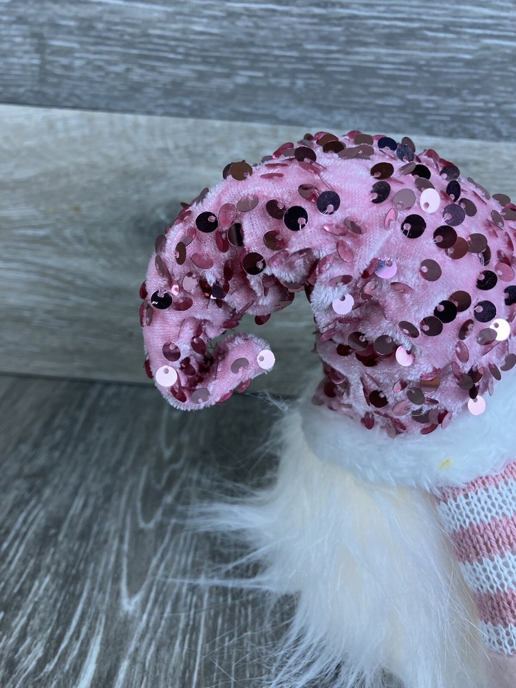 Gnome Pink Sequin Lighted Figure Night Light Lamp