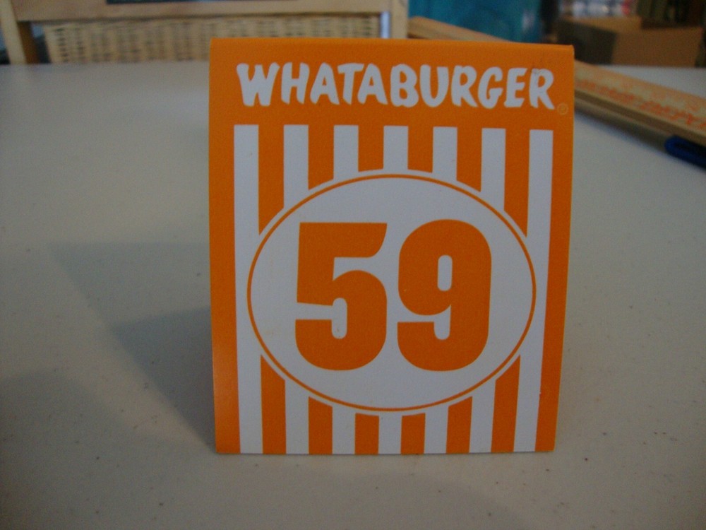 Whataburger Restaurant Tent Table Number #59 lowrider