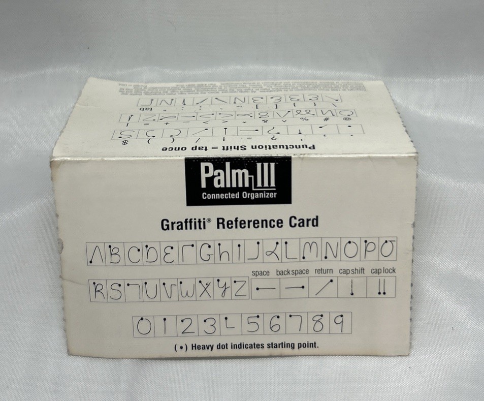 Palm III Connected Organizer Graffiti Reference Card