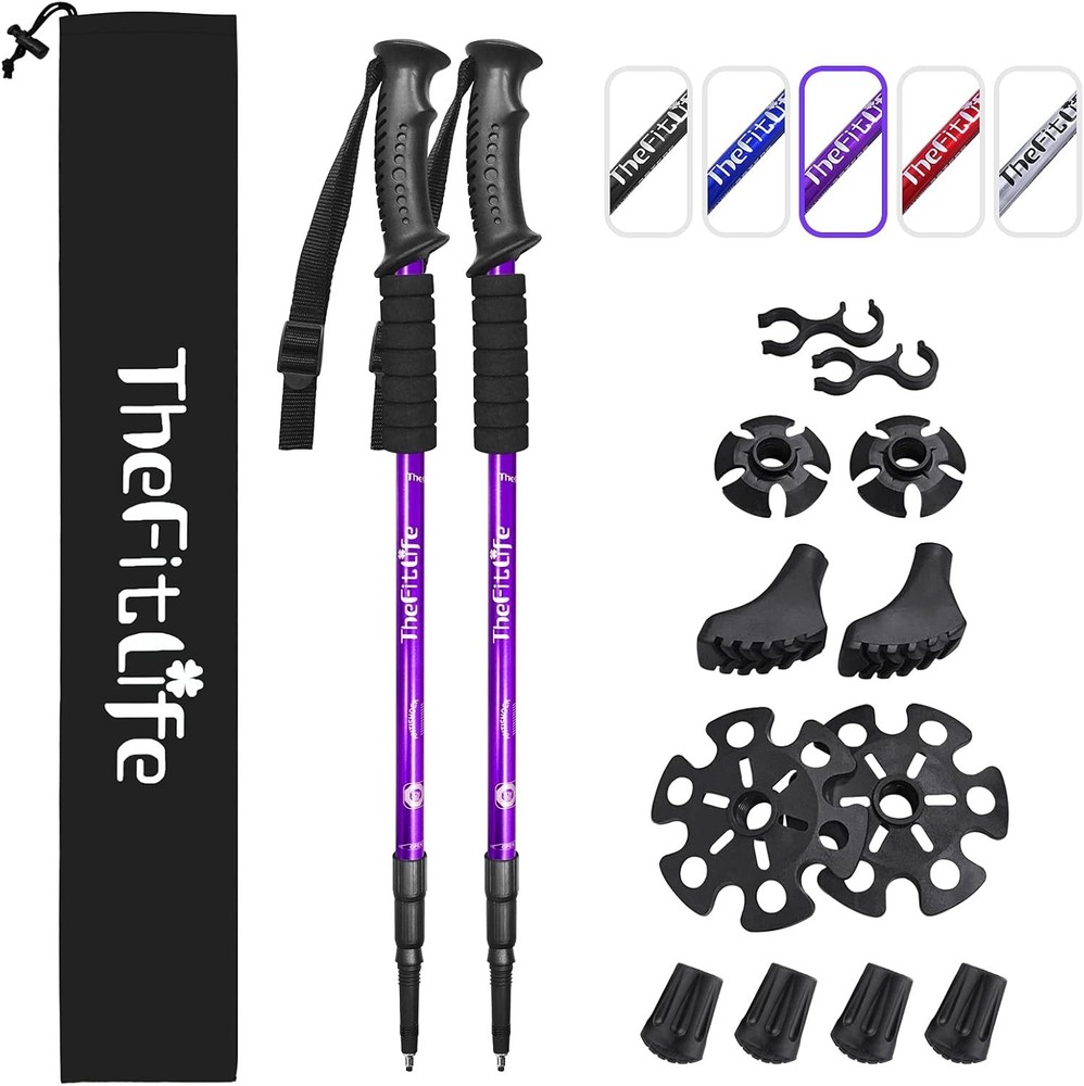 Durable Aluminum Walking Poles - Adjustable Height & Accessory Kit Included