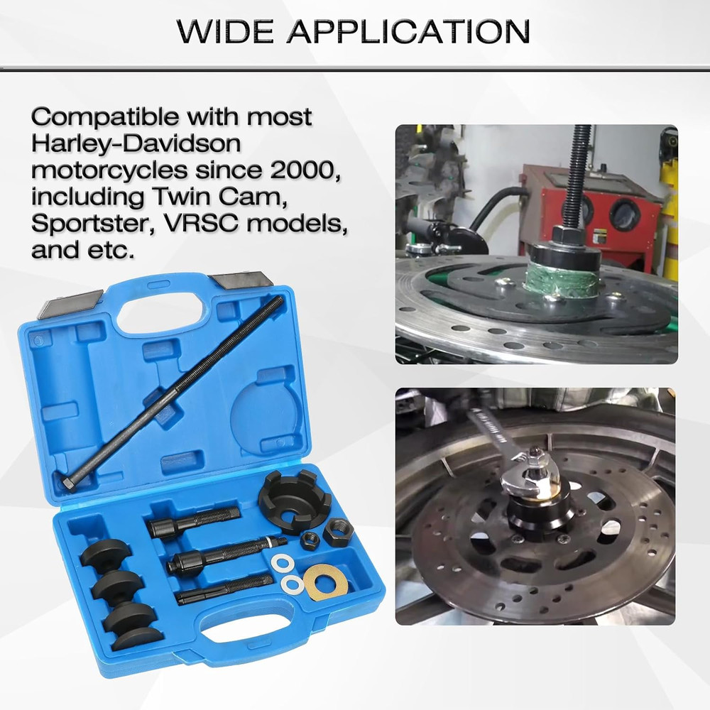 Wheel Bearing Puller Removal Motorcycle Tool Kit for Harley Davidson, Wheel Bear
