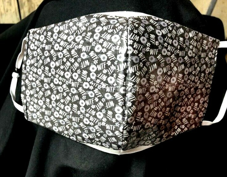 "WTF"  REVERSIBLE Cotton Face mask (handmade)