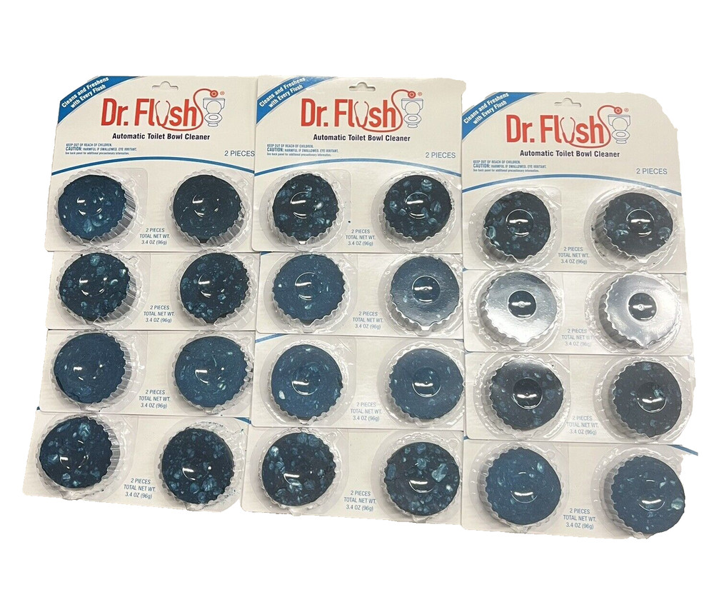 Dr. Flush Automatic Toilet Bowl Cleaner Tablets - Blue - 24 Pack