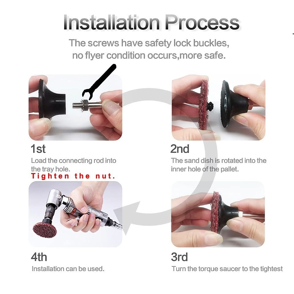 Disc Pad Holder with 1/4" Shanks, 4 Pack