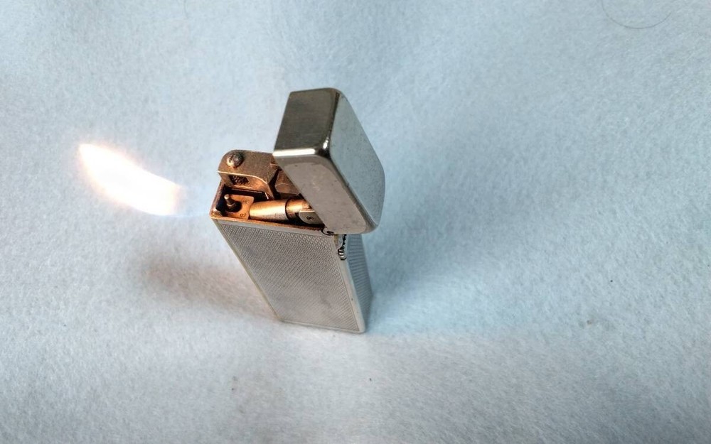 Dunhill Pipe Lighter Silver Barley Early Model Used Working