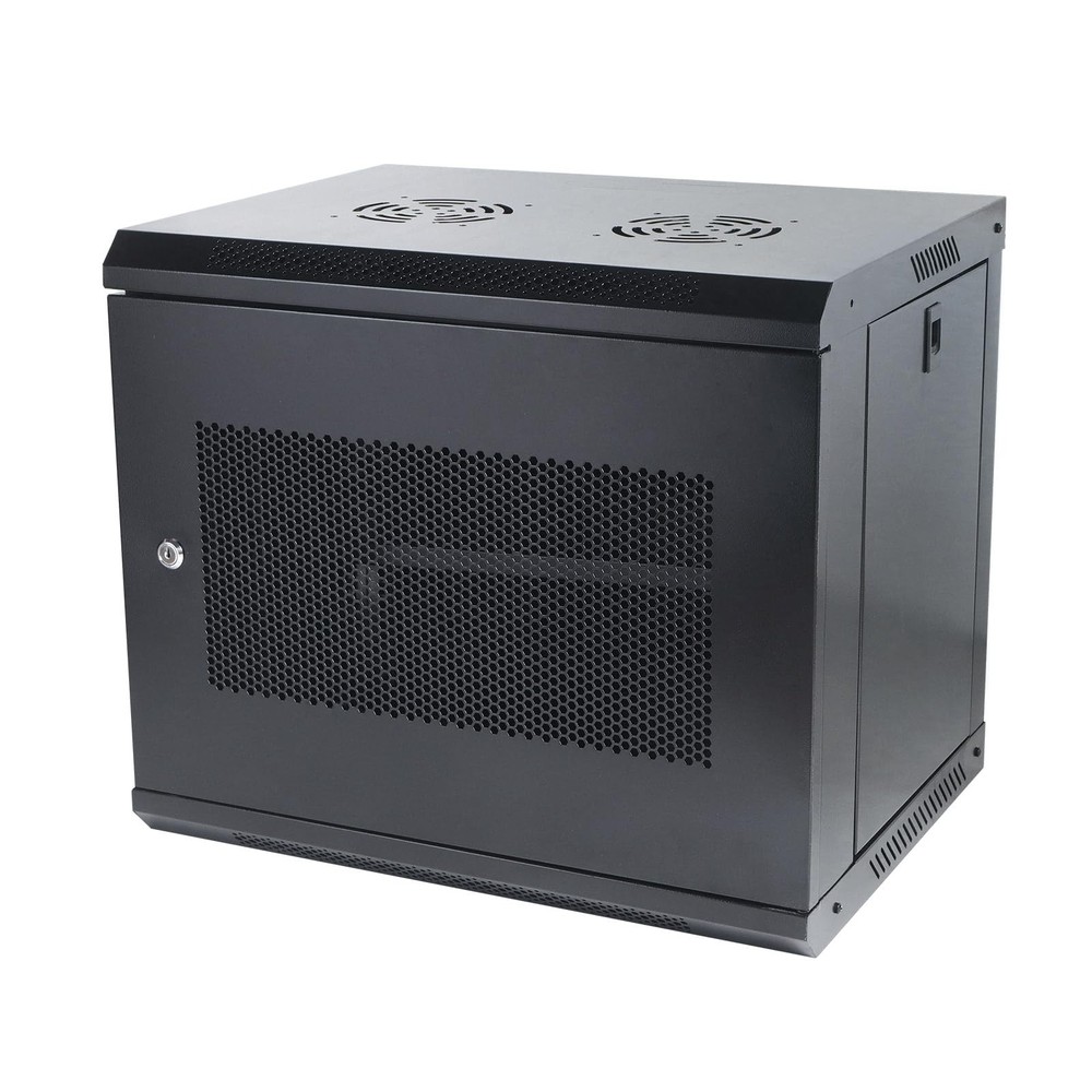 9U Wall Mount Server Cabinet IT Network Rack Enclosure Locking Door Black