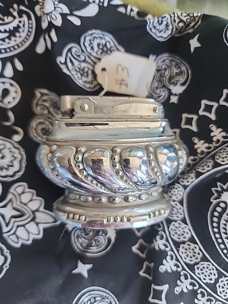 Ronson Crown Table Lighter Heavy Silver Plate  From The 1930's