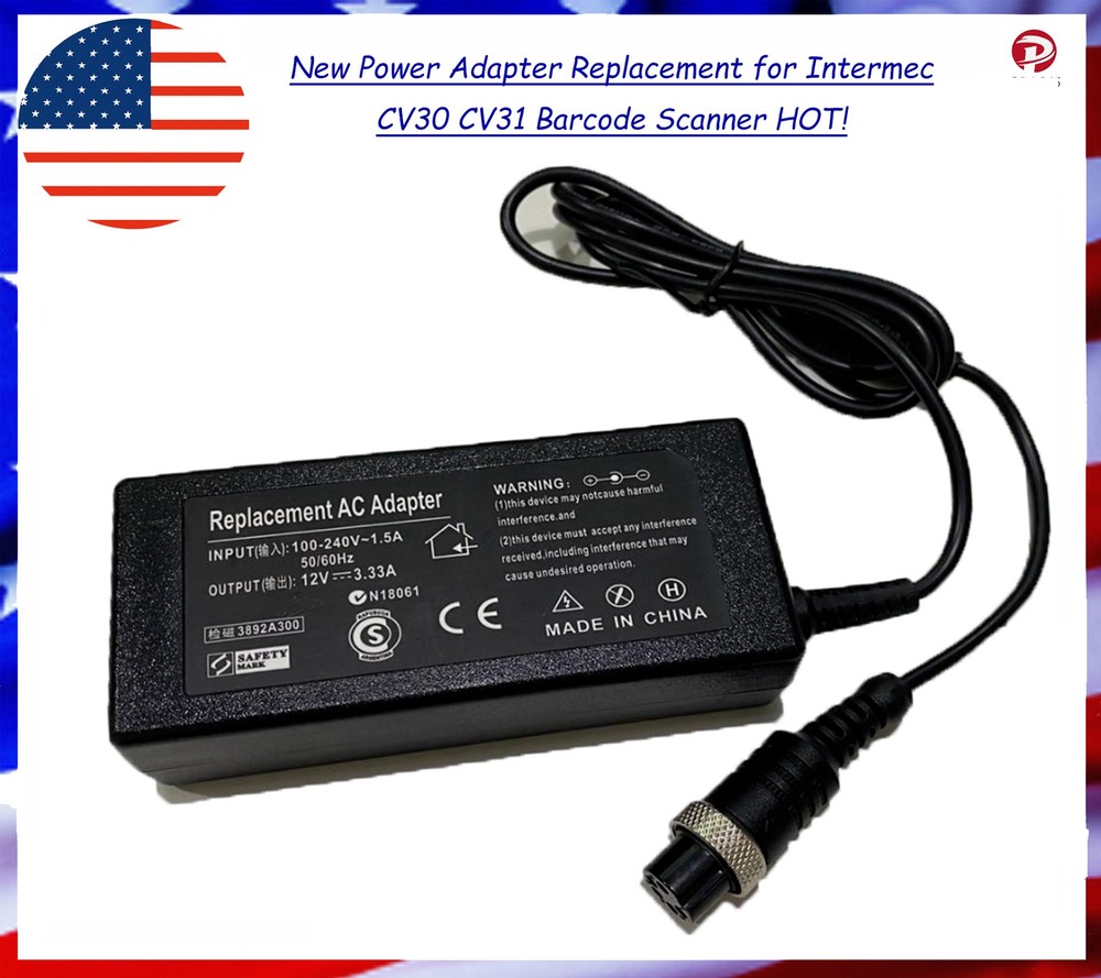 New Power Adapter Replacement for Intermec CV30 CV31 Barcode Scanner USA