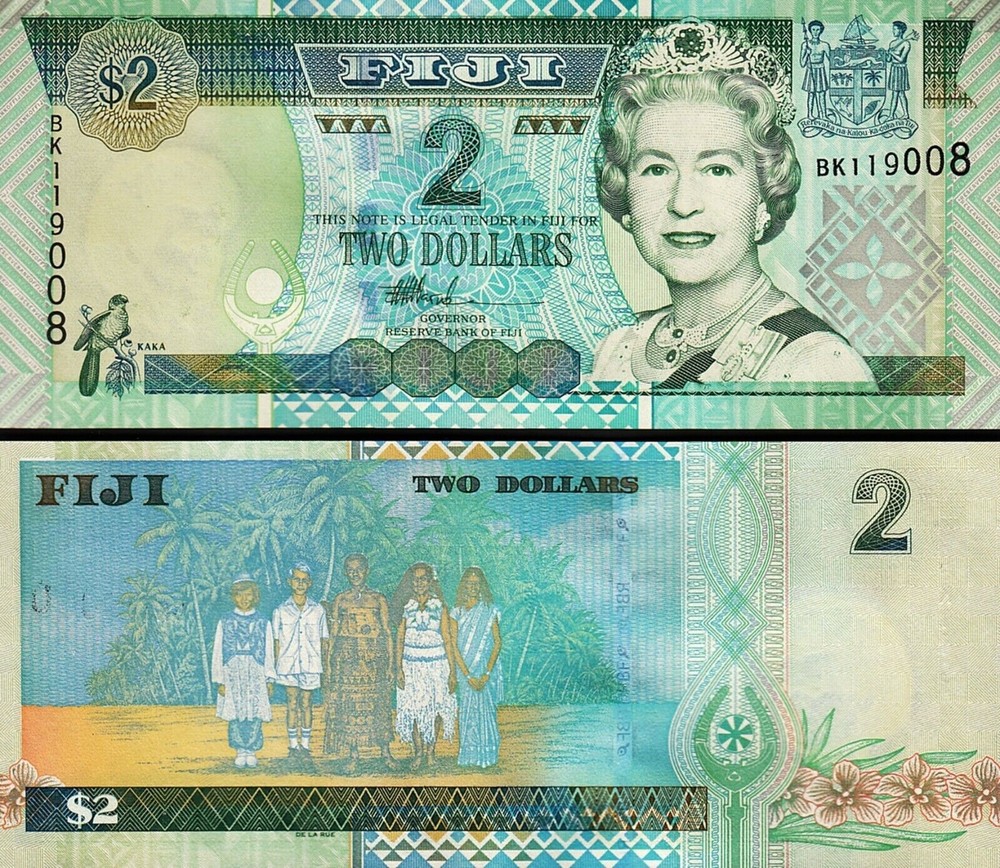 Fiji 2 Dollars 2002, UNC, P-104, Queen Elizabeth II