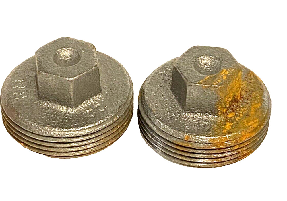 2-Pk Malleable Iron Meter Nut Plug Pipe Fitting 1-1/2"