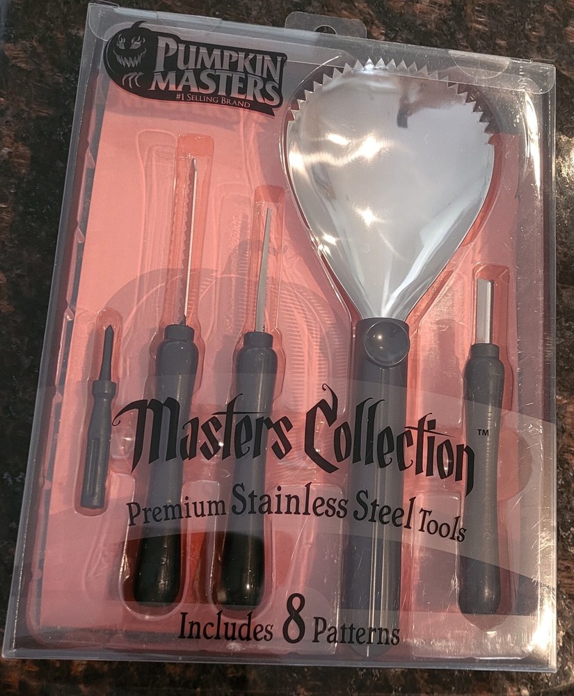 Pumpkin Masters Stainless Steel Tools Carving Kit Patterns Halloween