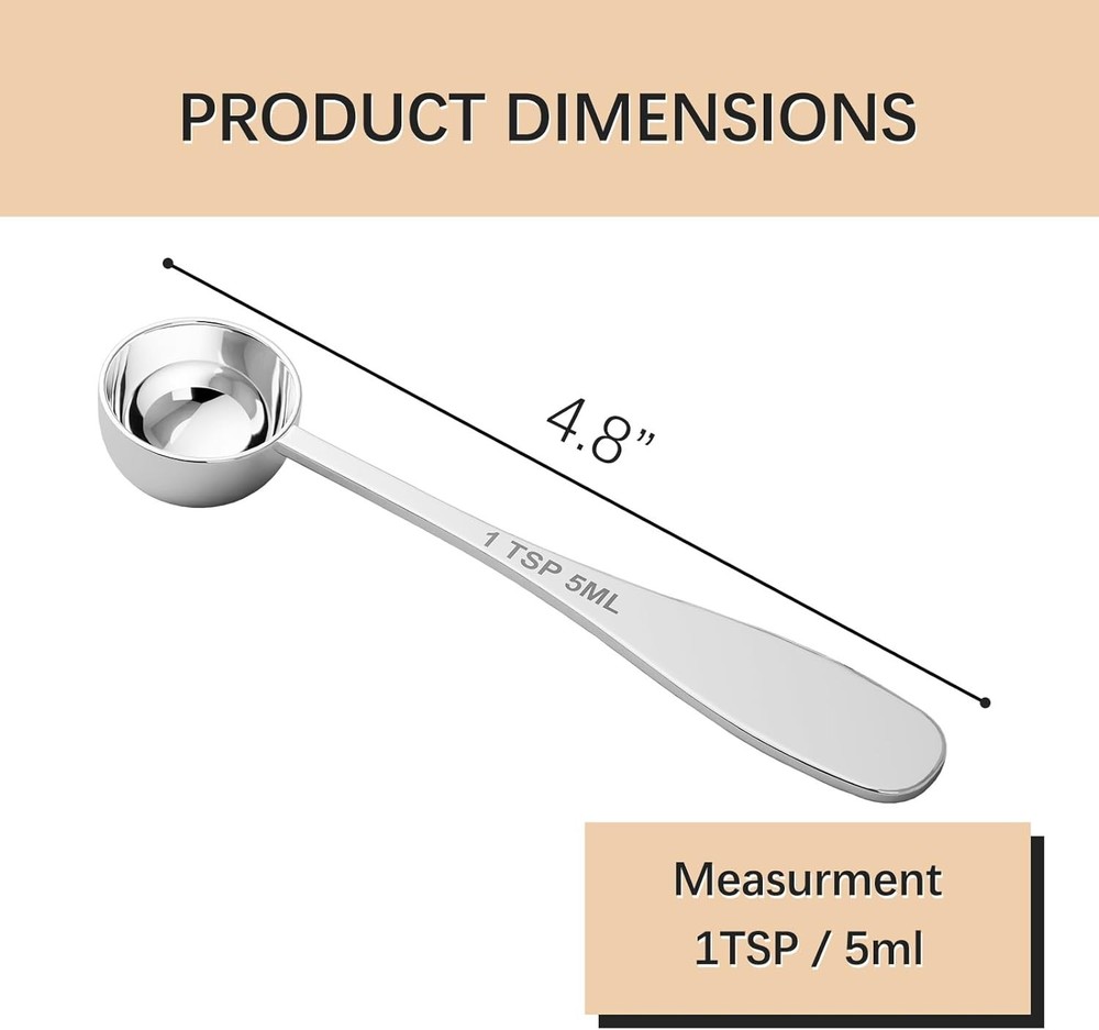 Stainless Steel Measuring Spoon 5ml 1 Tsp with Clear Scale Kitchen Tool