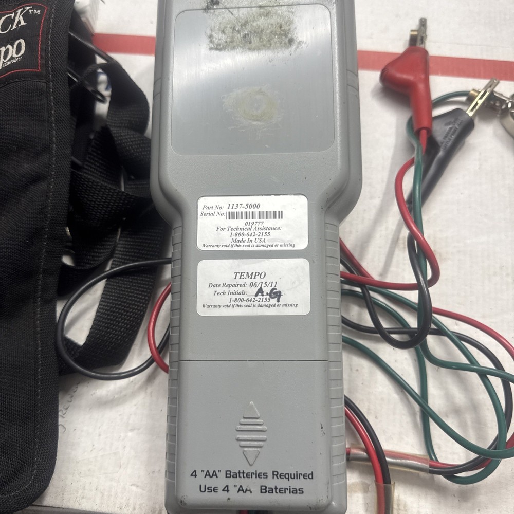 TEMPO SIDEKICK T&N TESTER W/CABLES & CASE (TESTED) SHIPS FAST