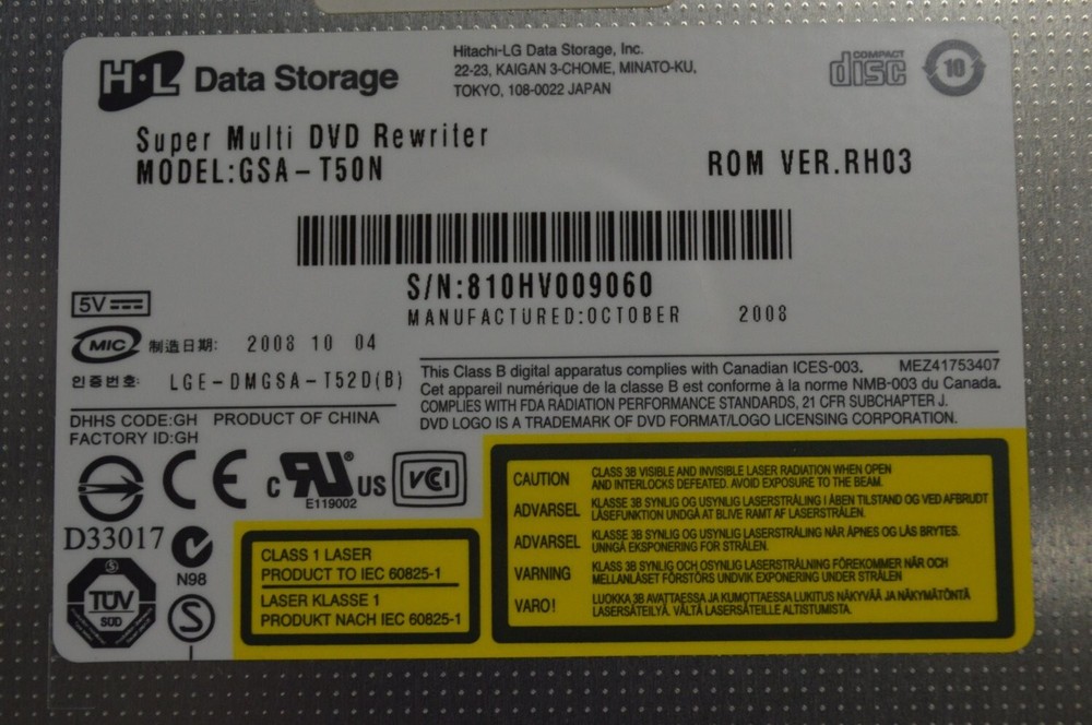 H-L Data Storage Super Multi DVD Rewriter GSA-T50N