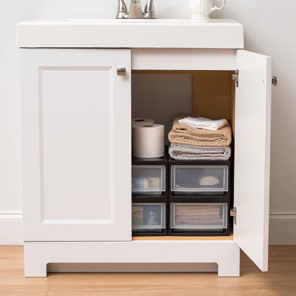 IRIS USA 6 Qt. Small Plastic Stacking Drawer, Stackable Storage Organizer Unit w