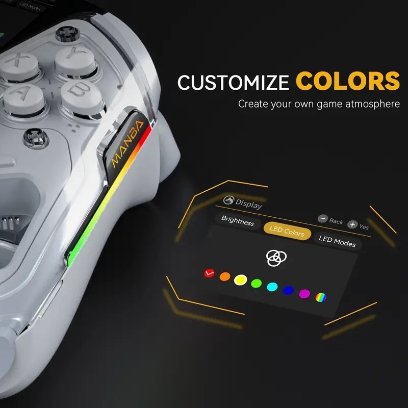 Manba One Full Color Interactive Screen Gaming Controller w/ Charging Dock White