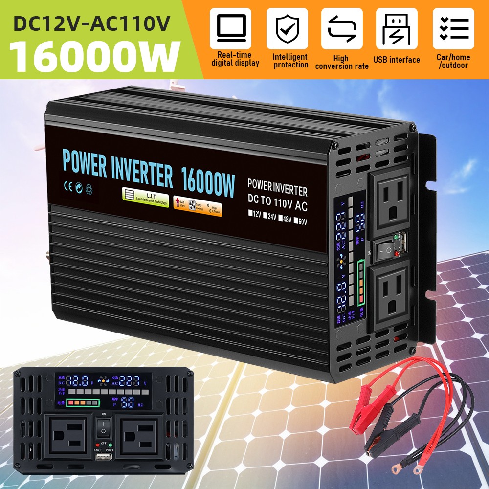 16000W Complete Solar Power Generator 100A Solar Panel Kit Home 110V Grid System