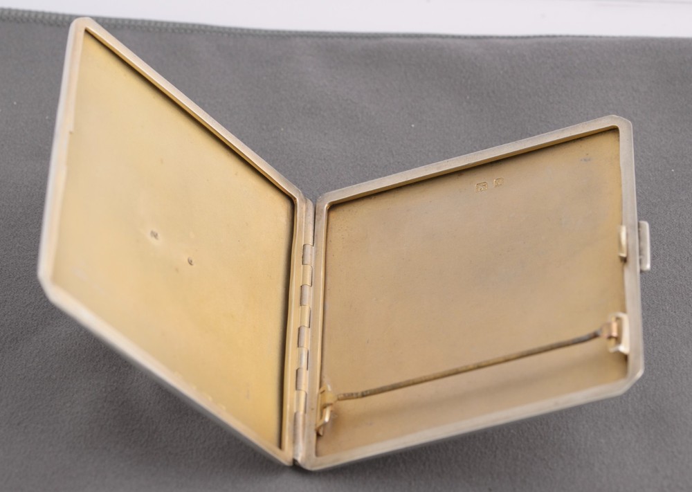 Sterling Silver & Enamel RAF Wings Cigarette Case Hallmarked 1936