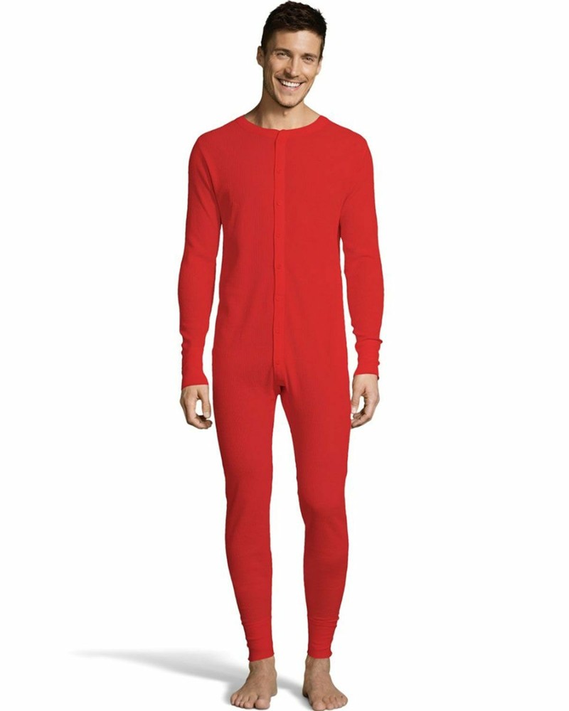 Hanes Men's Solid Waffle Knit Thermal Union Suit-125443
