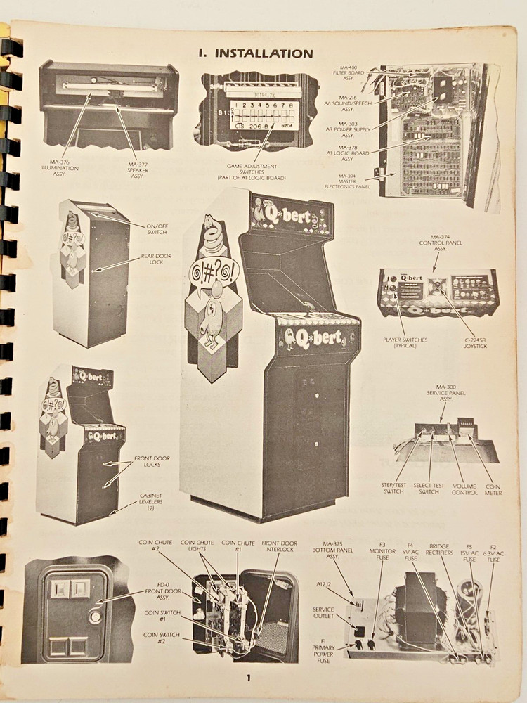 GOTTLIEB Q BERT VIDEO GAMEINSTRUCTION MANUAL & SCHEMATICS