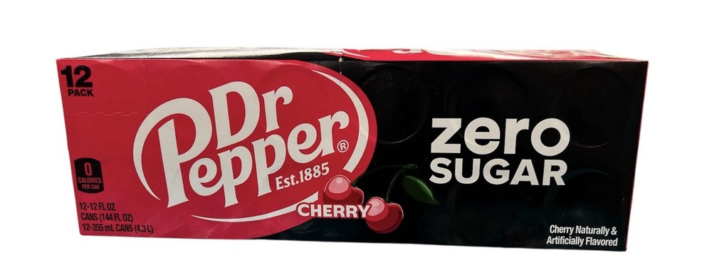 Dr Pepper Cherry Soda Zero Sugar Soda 12 pack