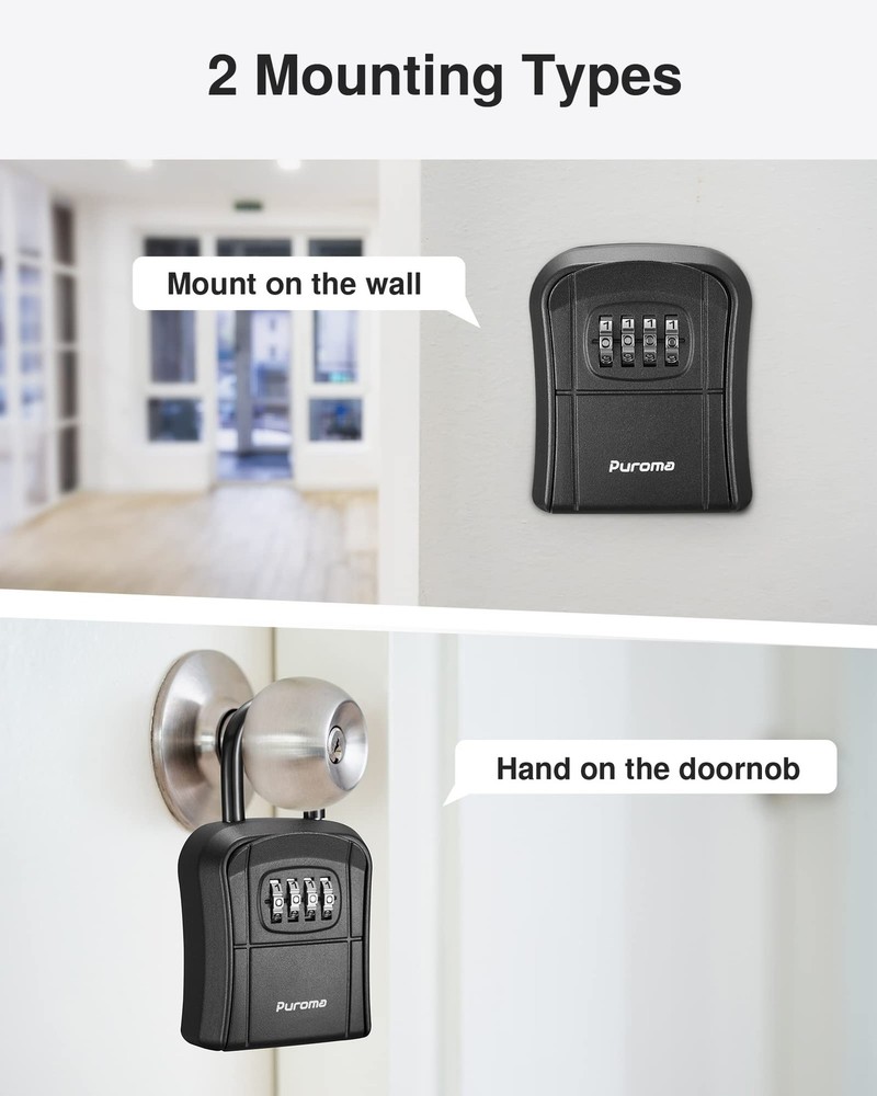 Key Lock Box Portable Combination Wall Mounted Storage Box