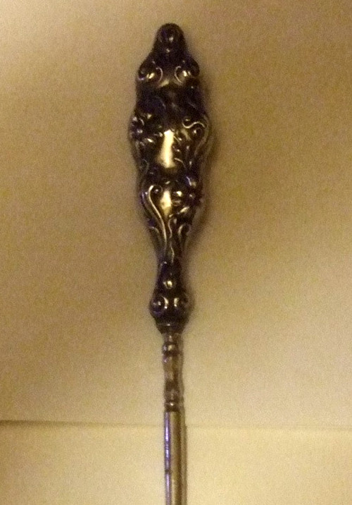 Sterling Button Hook Antique Repousse Sterling Vanity Heirloom