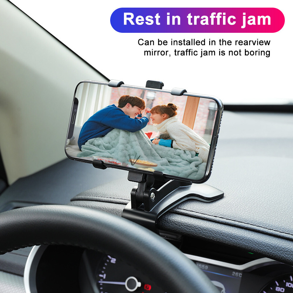 Car Mobile Phone Holder Navigation Bracket Sun Visor Mirror Dashboard Mounting