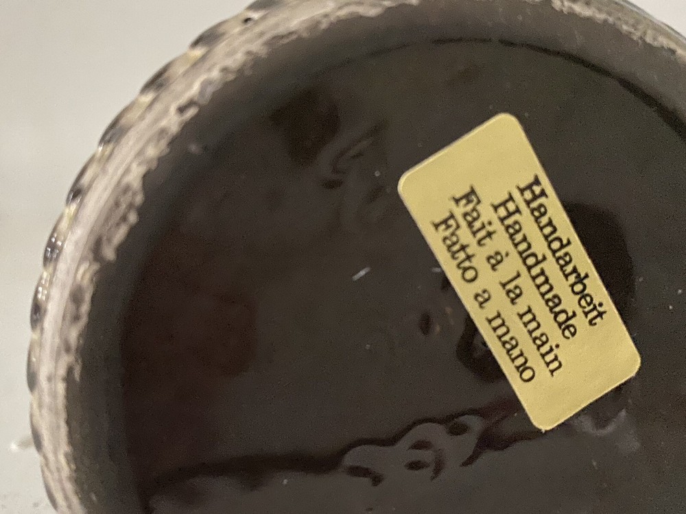 Studio Art Pottery Creamer/Small Pitcher, Signed, Some Embossing