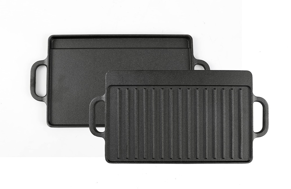 HAWOK Cast Iron Reversible Grill Rectangular Griddle 12.6x8 inch… Fast Shi