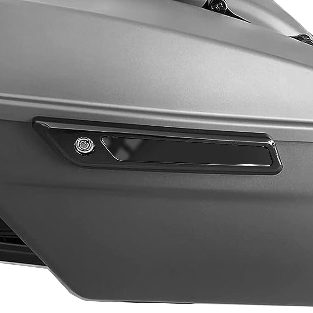 SOLID GLOSS BLACK OUT - Saddlebag Latch Inserts for Harley Touring 2014 up
