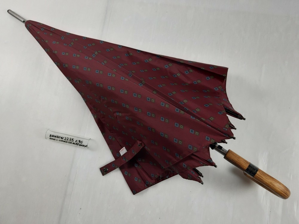 Men's Long Umbrella - Automatic - 8 Sticks - Bordeaux - 2235 - Rainbow