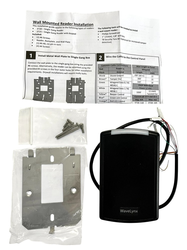 WaveLynx ET20-6WS Single Gang Reader