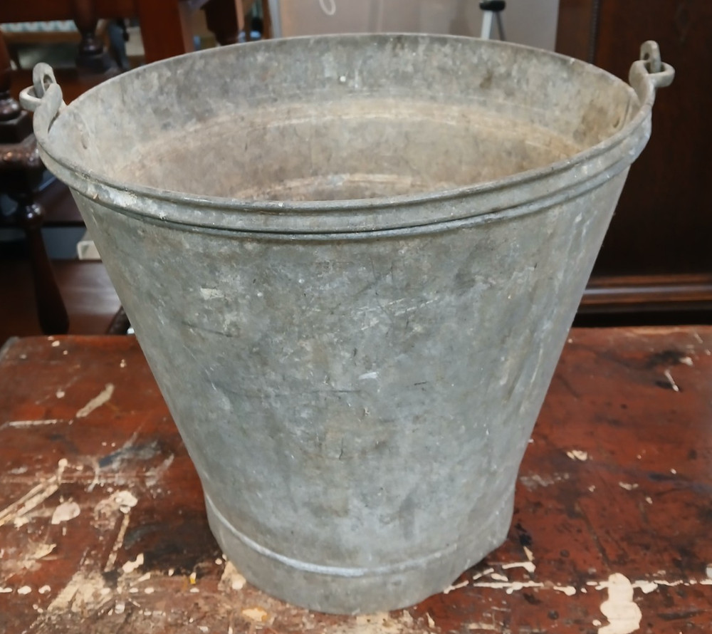 Large Vintage Galvanised Bucket