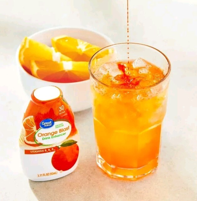 3 Pack Great Value Orange Blast Liquid Drink Enhancer Mix 90 Servings