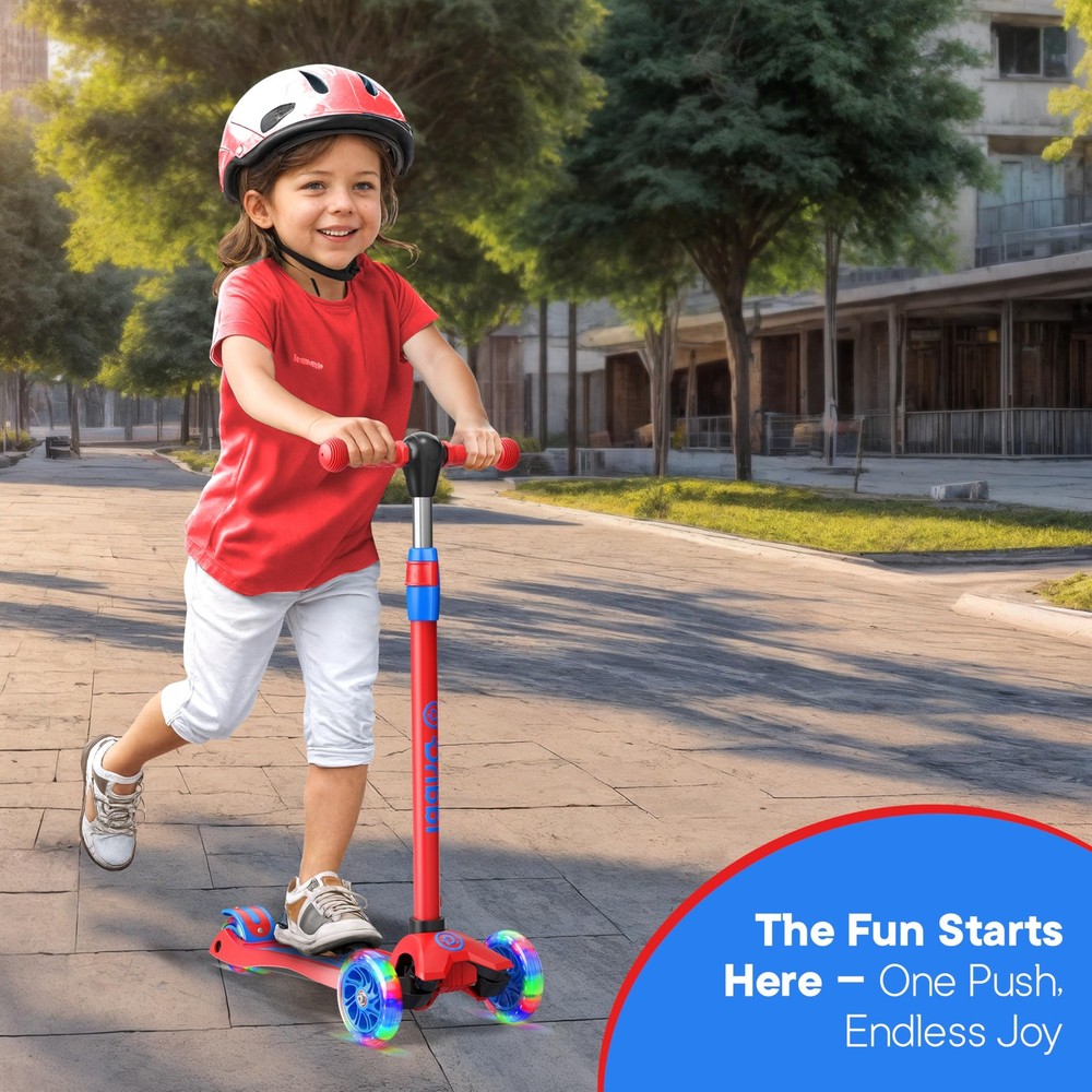 Dribbl 3Wheel Kids Scooter LeantoSteer Technology, Adjustable Height Handleb...