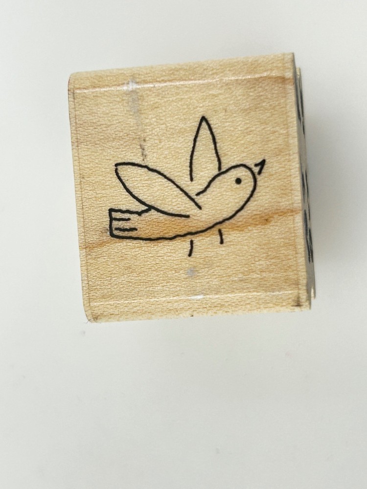 TMH CO. Wood Mounted Rubber Stamp - Flying Bird Design