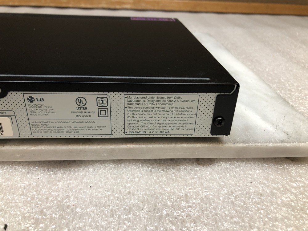 LG DP132 DVD CD USB Player/ USB Direct Recording DivX Playback