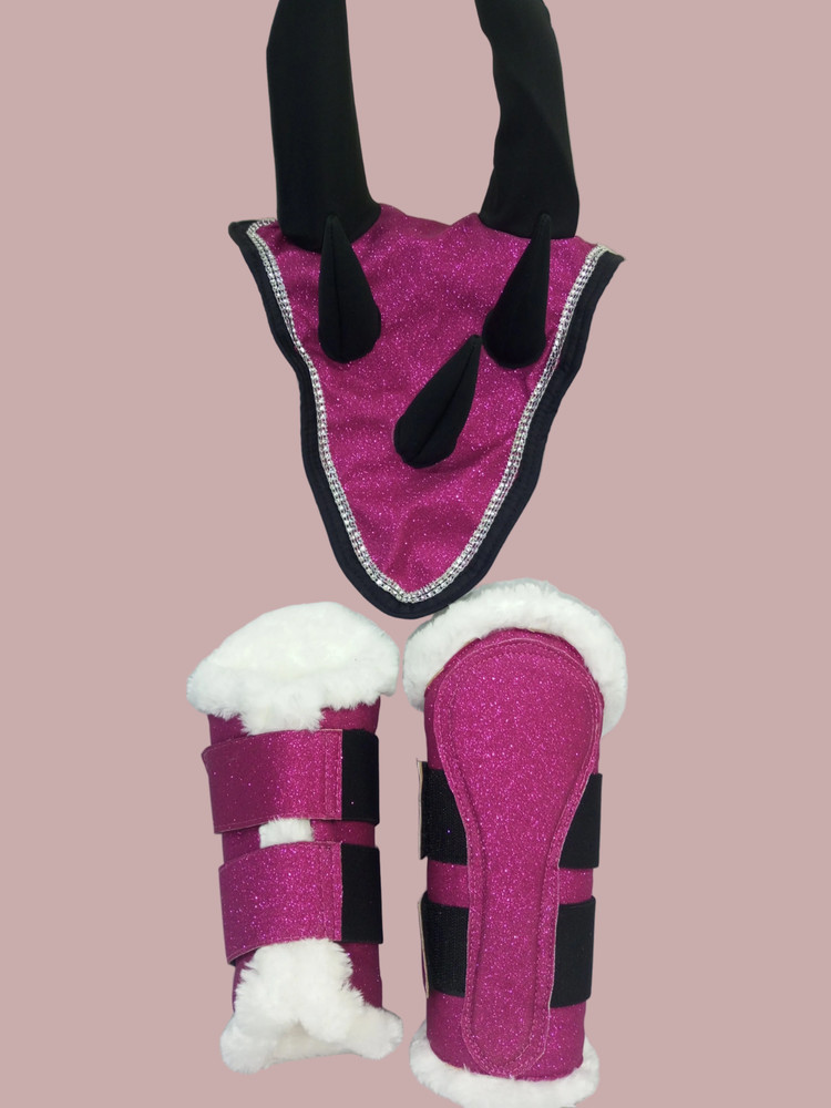Dragon Saddle Pad Set with Ear Bonnet and Blushing Boots