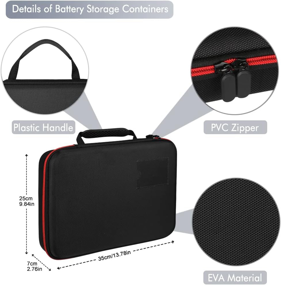 Battery Organizer Holder Storage Case with Tester,Waterproof Carrying Case Bag,B
