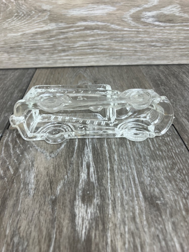 Fire Truck Engine Clear Glass Vintage