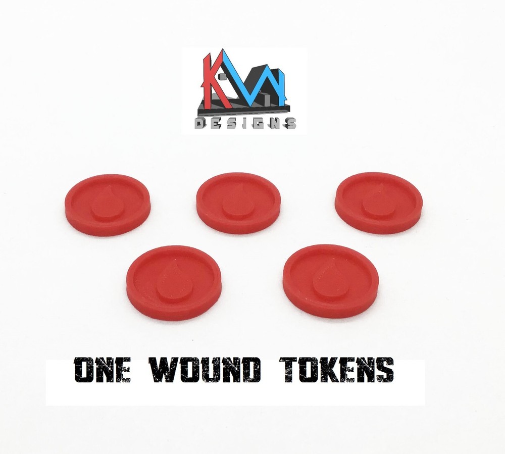 3D Printed - Grimdark Future - One Wound / Damage Tokens