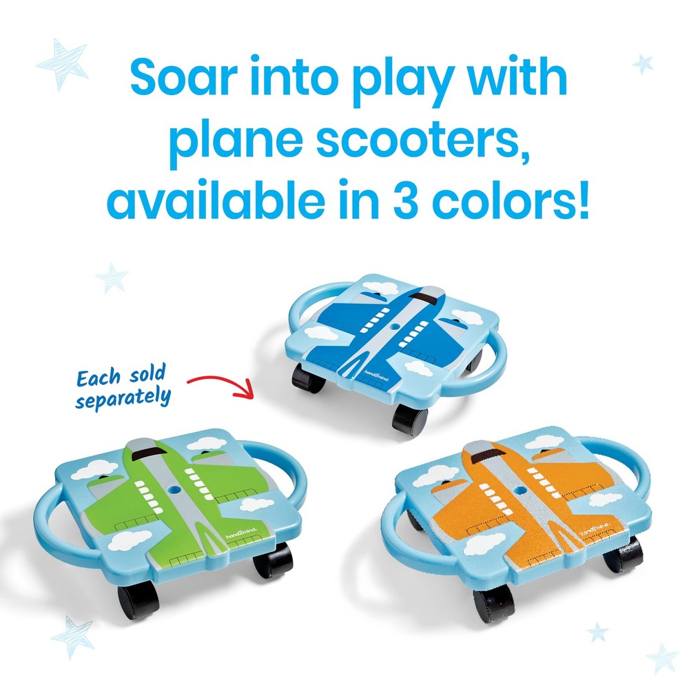 hand2mind Orange Plane Glider Scooter Board - Gross Motor, Core Strength