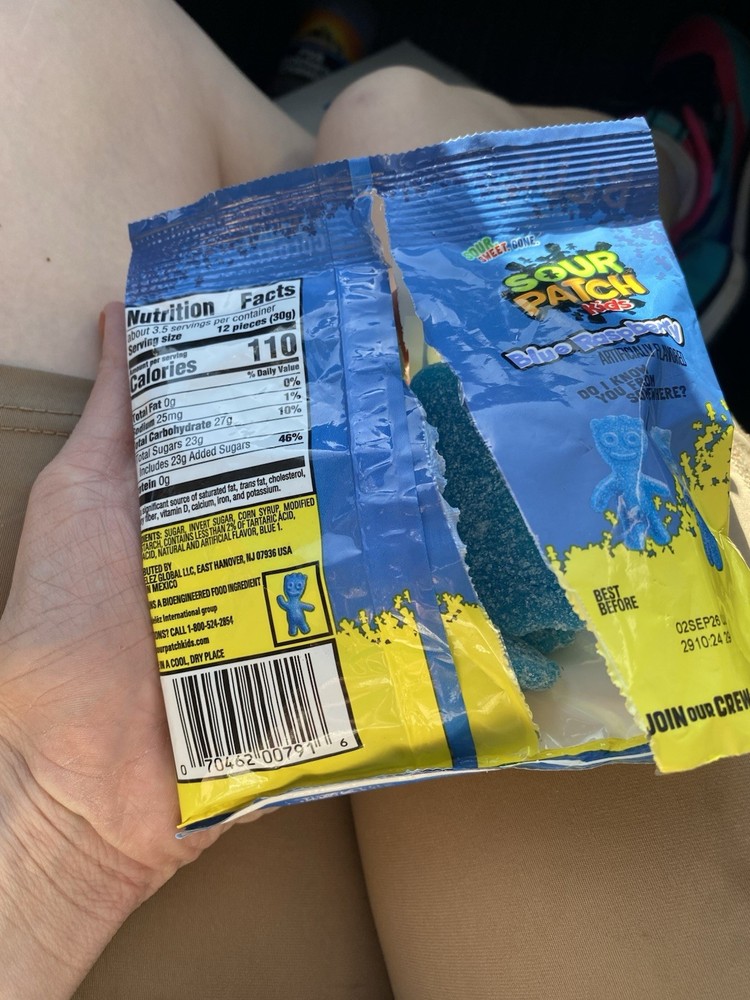 OVER SIZED blue sour patch kid factory error RARE