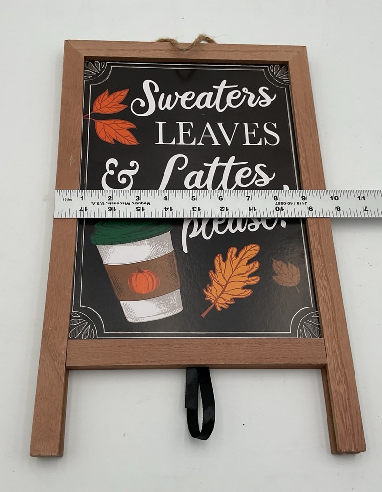 Decorative A-Frame Chalkboard Tabletop Easel With Fall-Themed Message