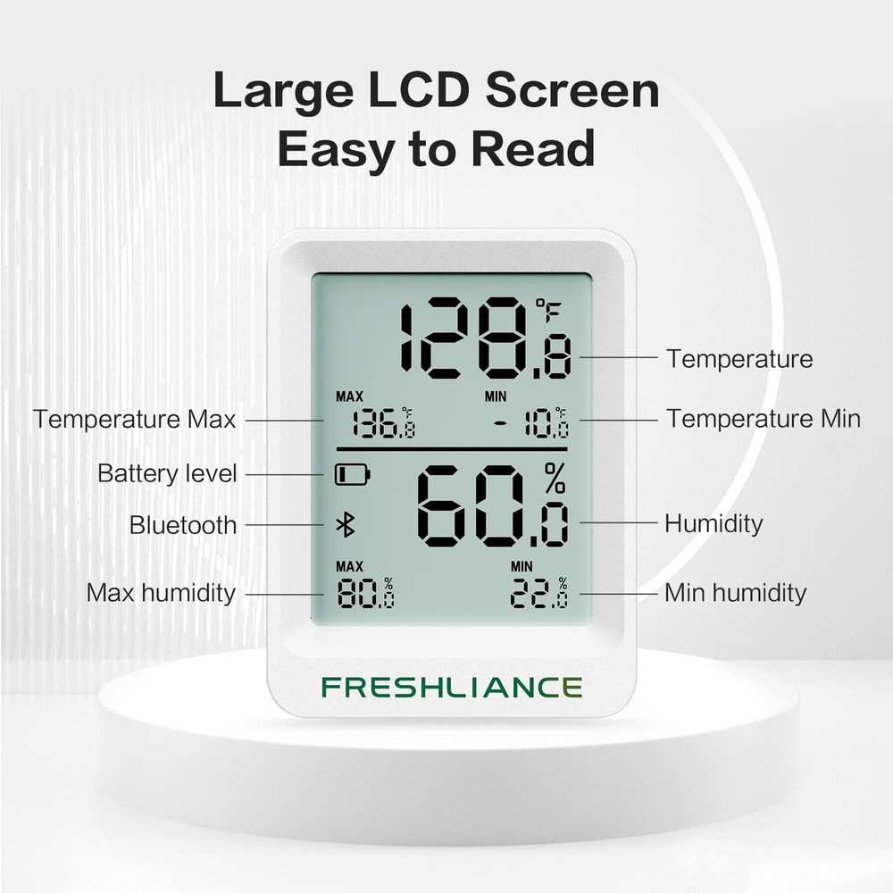 Freshliance Bluetooth Temperature Humidity Data Logger Recorder, Refrigerator...