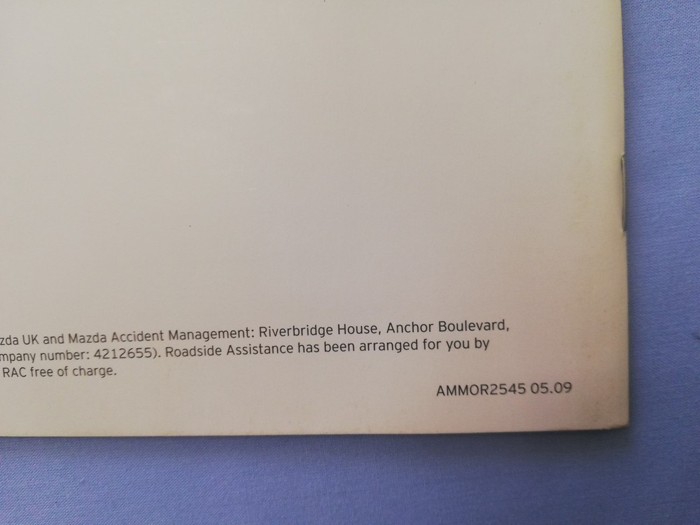 MAZDA 3 Car Owners Manual Pack 2009