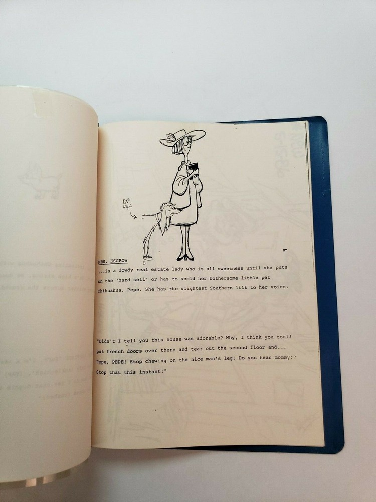 FOOFUR / 1986 TV Series SIZE-COMPARISON PACKET script: Harvey, Dolly & Burt
