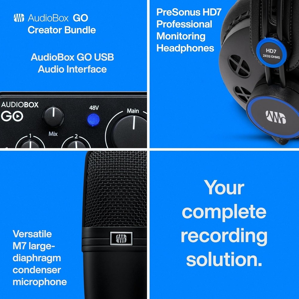 AudioBox Go Creator Complete Studio Recording Bundle with USB Audio 96K Interfac