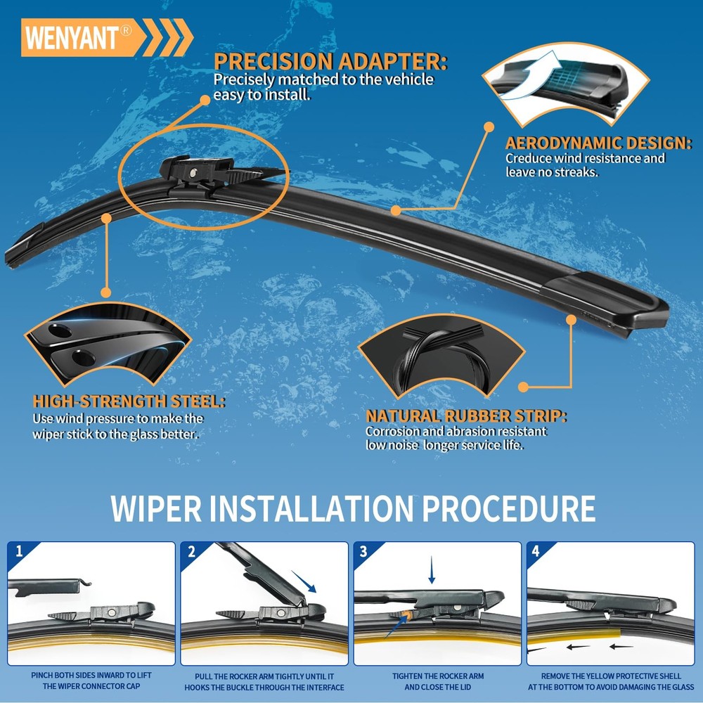 26"/22" Windshield Wipers for Ford Explorer 20112018 Front Blade Set""